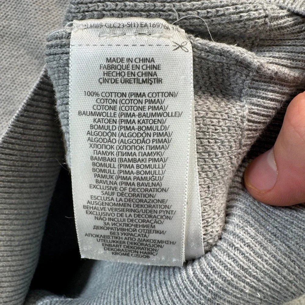 Polo Ralph Lauren Mens XL Gray Pima Cotton Crew Neck Textured Sweater 11084